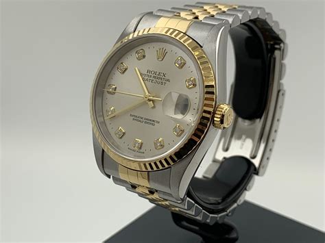 wert rolex herren oyster perpetual datejust 36mm automatik stahl gelbgold|rolex datejust 36 diamond bezel.